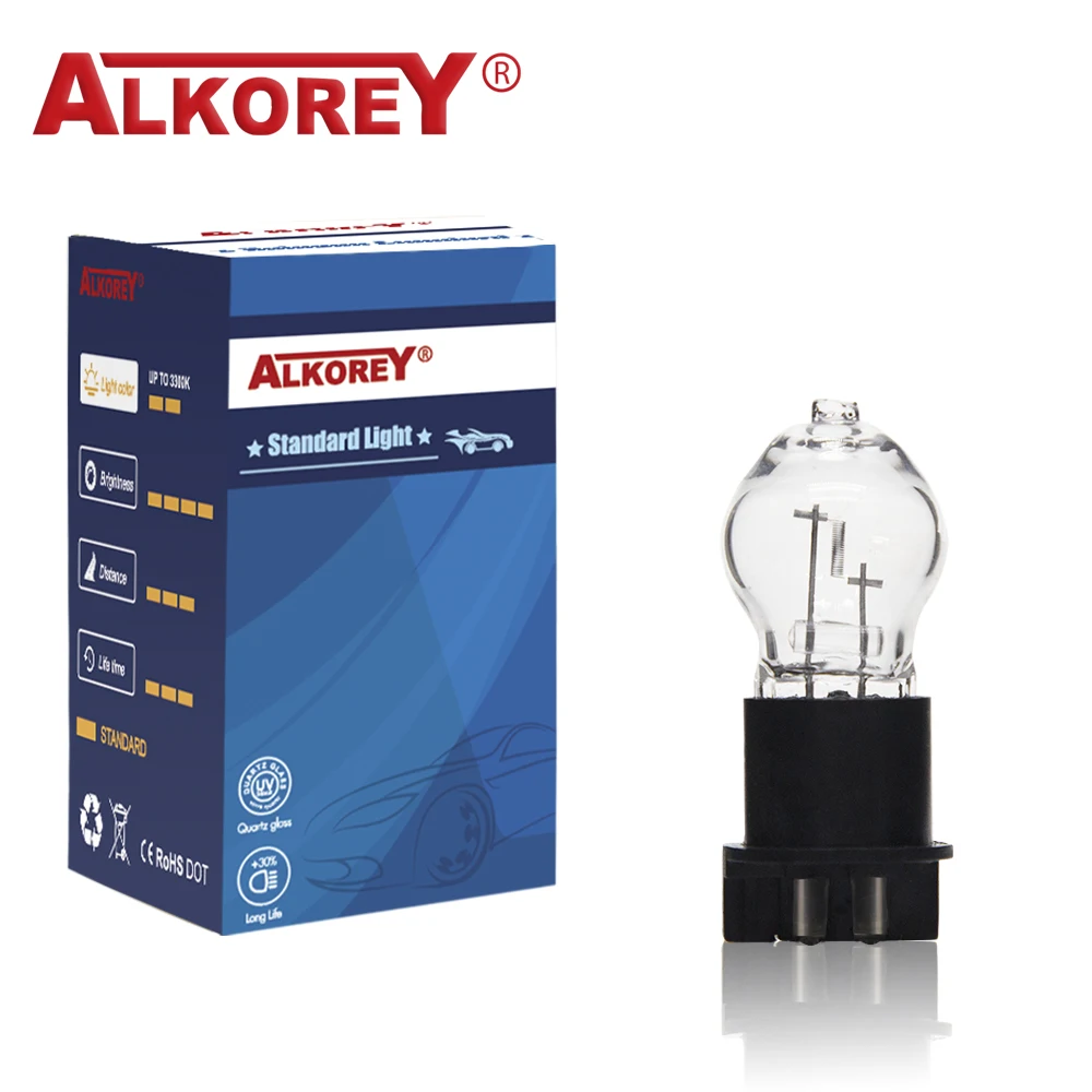 Alkorey 자동차 램프 안개등 운전 주행등 할로겐 전구, 자동 방향 지시등, 테일 램프, PW24W, 12V, 24W, 2 개
