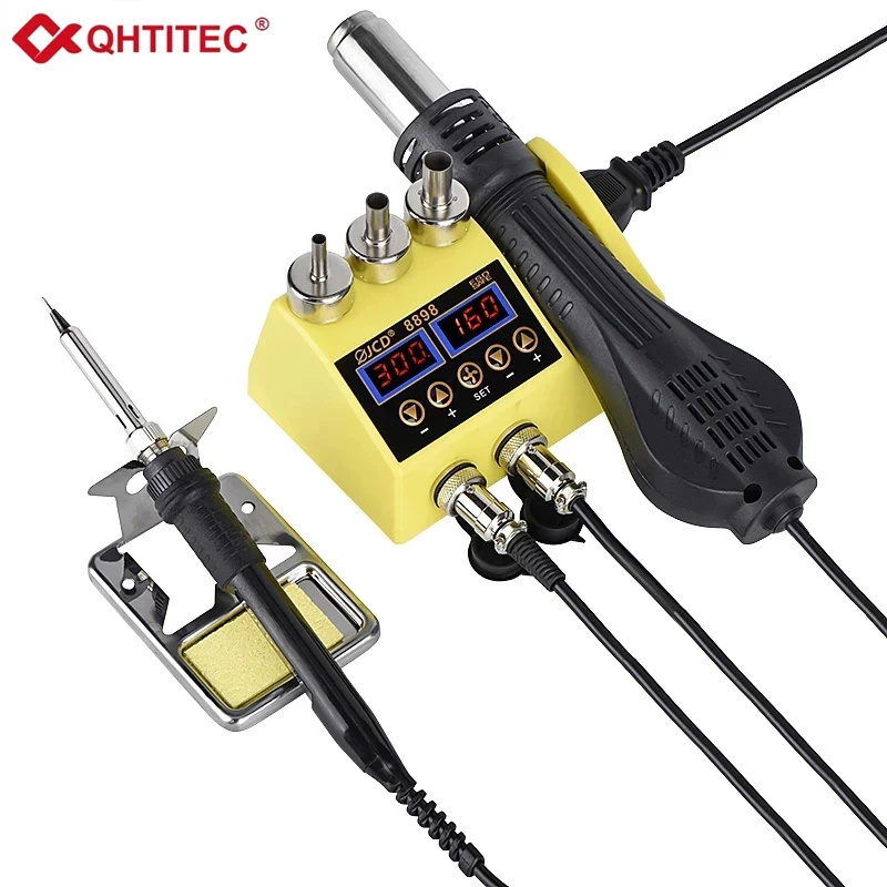 JCD 750W 2in1 Soldering Station Led Digital Display Welding Rework Station For Cell-phone BGA PCB Repair Tools Solder Iron 8898