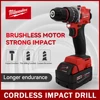 Milwaukee 150N.m Brushless Electric Impact Drill Cordless Drill Driver Mini Electric Screwdriver 18V Rechargeable Power Tool 1