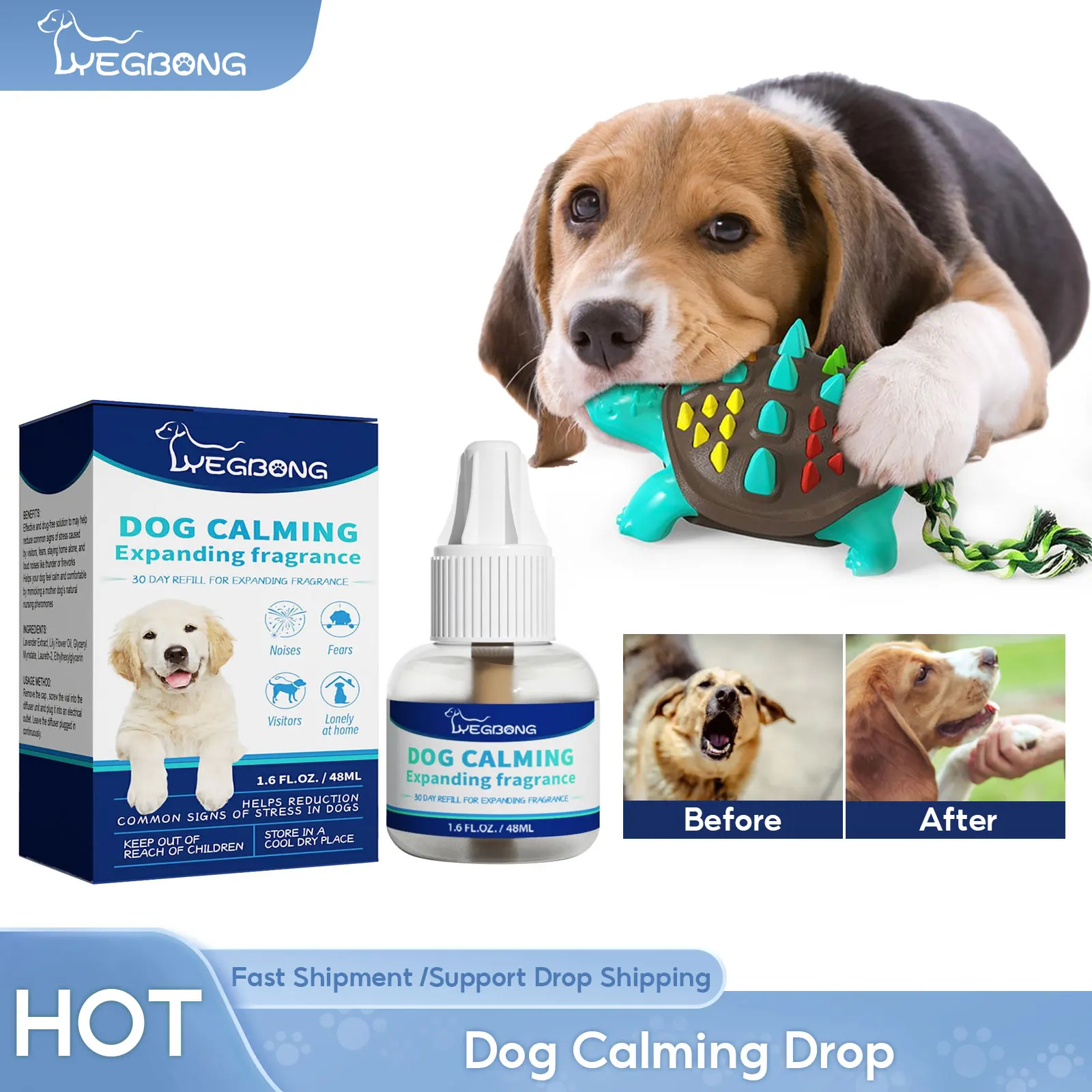 Dog Calming Liquid Soothing Mood Howling Prevention Reduce Stress Relieve Emotion Comforting Health Care Pet Anti Anxiety Liquid herbal knee liquid plaster soothing tendons health care medicine wine cervical spine soothing joint ball type moxibustion liquid