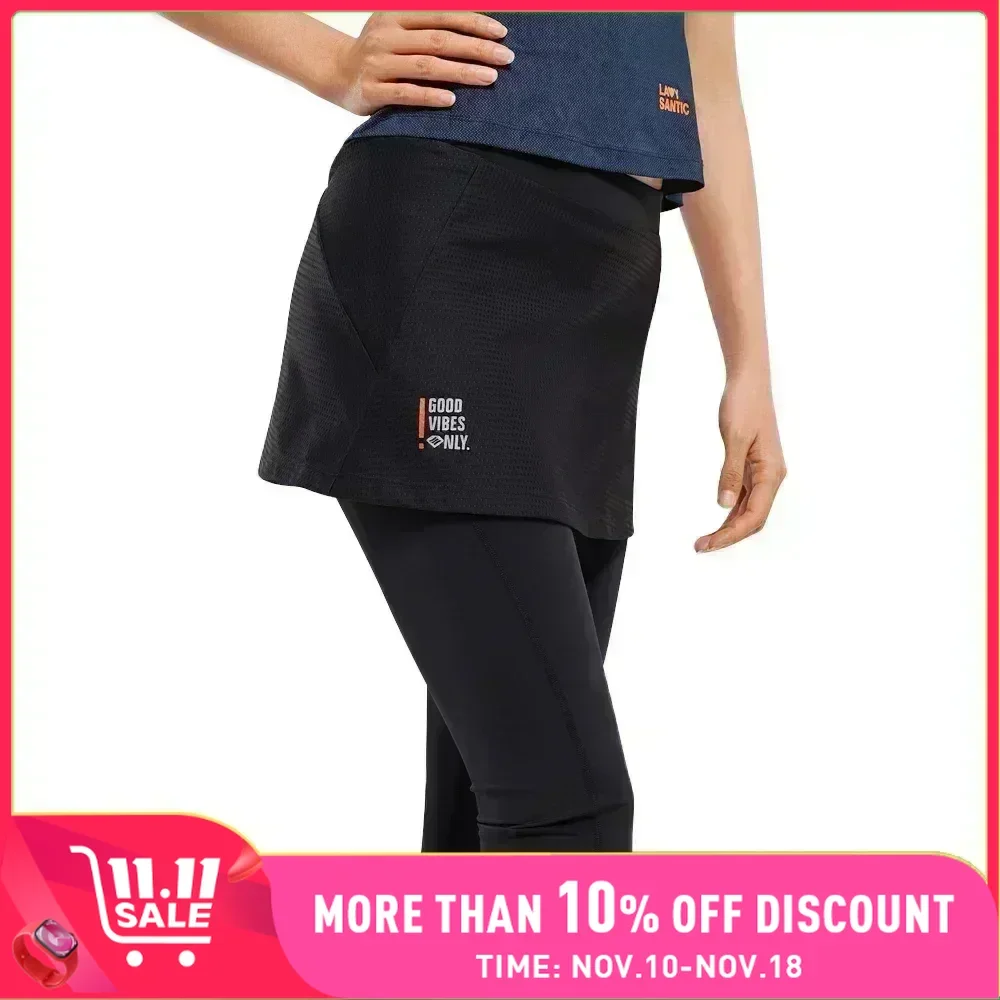 Santic Women's Cycling Pants Summer MTB Bike Riding Skirt Breathable Lightweight Perspiration Cropped Cycling Skirt Asian Size