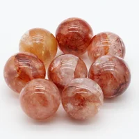 100g Red Fire QUARTZ Hematoid Crystal Polished sphere Ball Healing 1