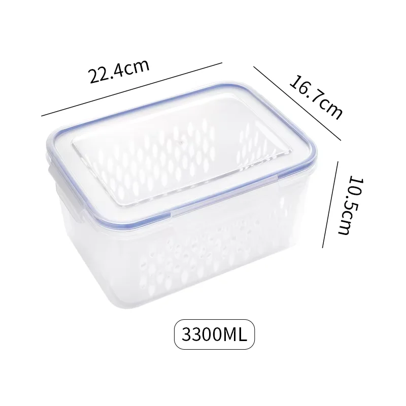 Refrigerator Preservation Storage Box Drain Basket Storage Containers Sealed Box Vegetable And Fruit Drain Box Organizer 4