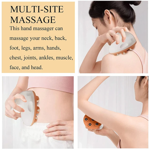 Hand Roller Massager for Cellulite Massage,Deep Tissue Massage Ball for Back,Neck,Foot,Shoulder,with 7 360-degree Metal Roller 6
