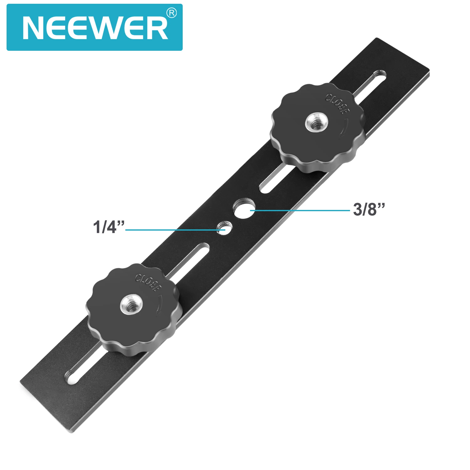 Neewer 8"/20.3cm Dual Camera Mount Tripod Bracket Universal Flash Bracket for DSLR Cameras/3D Stereo Stereoscopic Photography