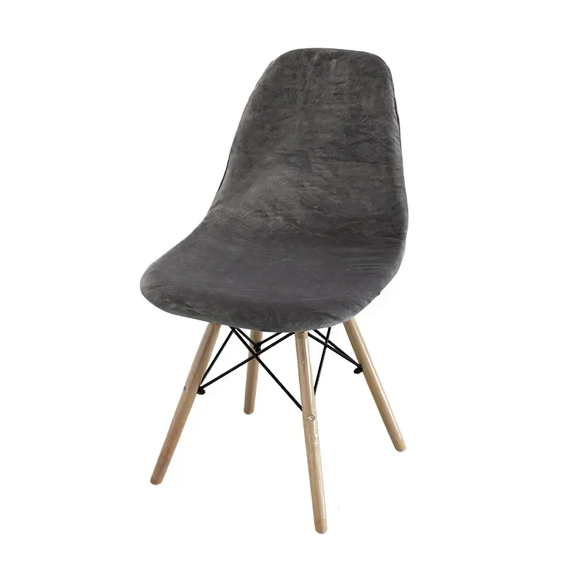 Soft Black Velvet Chair Cover Swan Dining Room Chair Cover Solid Color Home Suitable Seat Covers Slipcovers 6