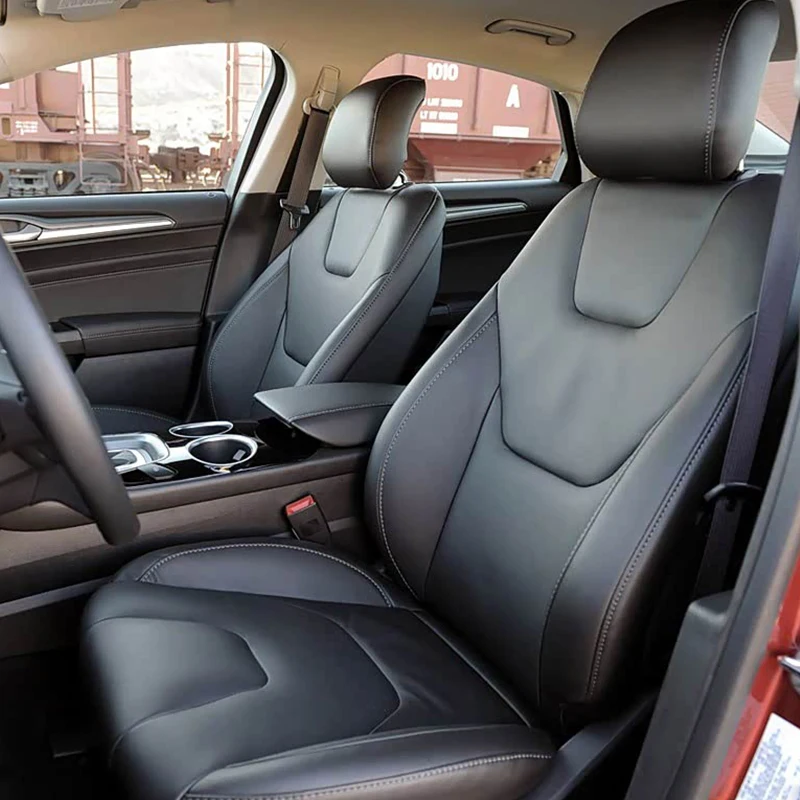 Custom Fit Car Accessories Seat Covers 5 Seats Full Set Nappa Leather for 2013-2020 Ford Fusion Front Rear Cushion