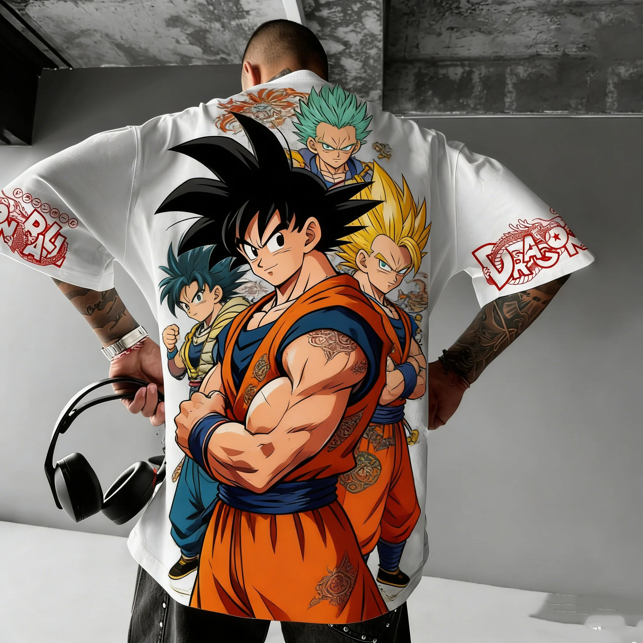 2026 Sommer Dragon Ball Retro Reine Baumwolle Fitness T-Shirt Herren Oversize Kurzarm Familien-Unisex Kinder Freizeithemd