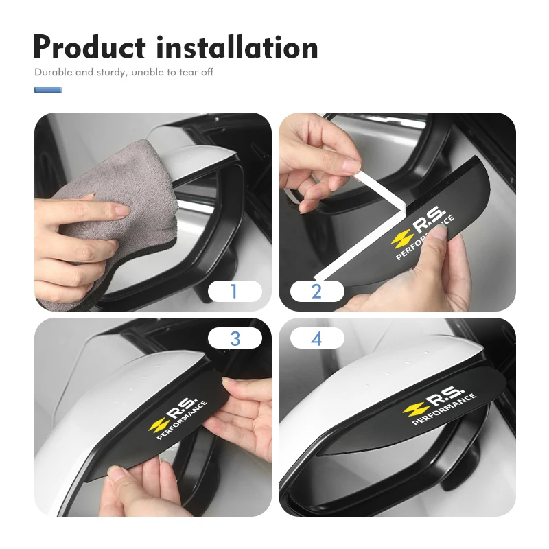 2Pcs Car Accessories Rearview Mirror Eyebrow Rain Cover For Renaul RS Sport Megane 3 4 2 Clio 5 Line Sandero Scenic Logan rearview mirror rain shield rearview mirror rain eyebrow rearview mirror rain guard