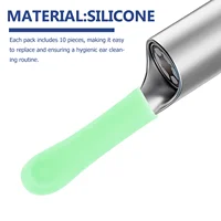 10 Pcs Replaceable Ear Sleeves Accessories Wax Removal Spoon Sleeves Replaceable Silica Gel Cleaning Remover 2
