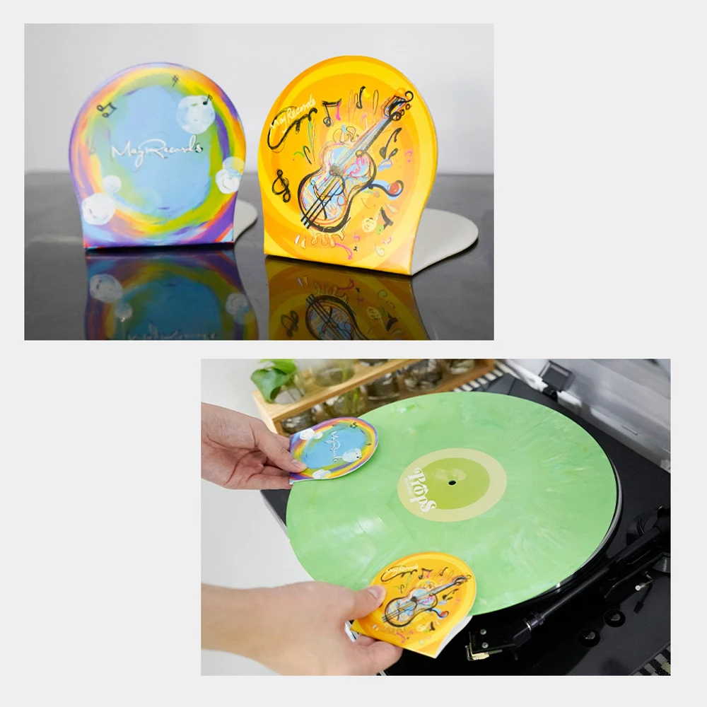 2pcs Record Cleaner Handler Mitt Black Vinyl Record Clip Disc Cleaning Protection Pad No Fingerprints for Vinyl LP Records