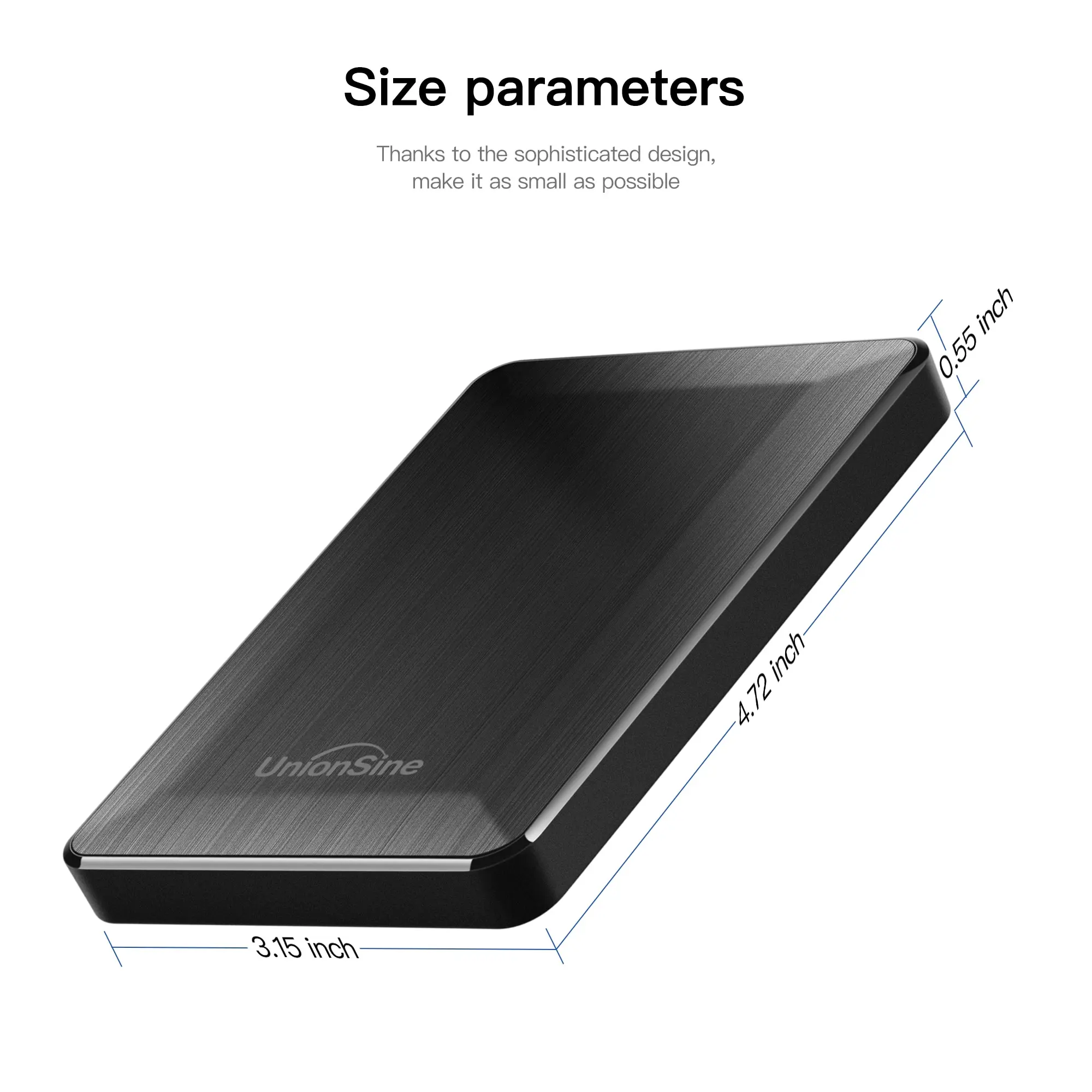 External hard drive UnionSine HDD 2.5 Inch Portable 250GB 320GB 500GB 1TB USB3.0 Storage Compatible for PC Mac Desktop MacBook