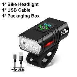 USB Rechargeable Aluminum Alloy LED Bicycle Headlight and Tail Light Set (Package B)