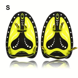 Swim Paddles - Professional Webbed Gloves for Water Sports Training (YELLOW)