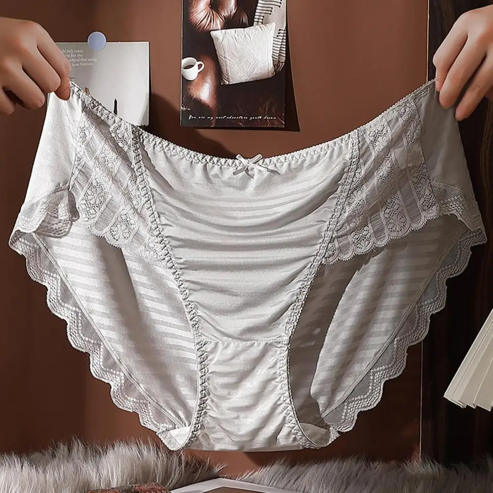 Mutandine Donna In Cotone Alta Vita Con Pizzo - Slip Comodi E Traspiranti Per Uso Quotidiano - Foto 11