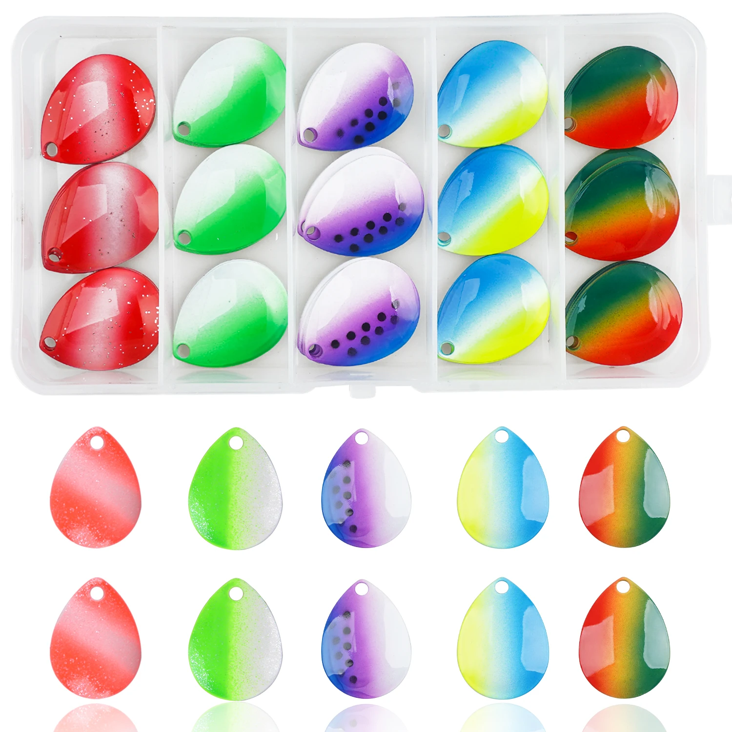 50PCS Colorado Spinner Blades Kit Fishing Lure DIY Making Supplies for