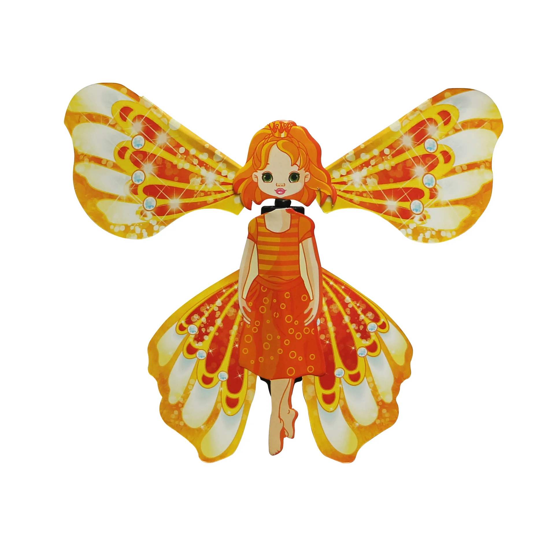 5 Pcs Magic Flying Butterfly Rubber Band Powered Wind Up Toys Fairy Princess with Wings Magic Forest Thumbelina Toy for Girls