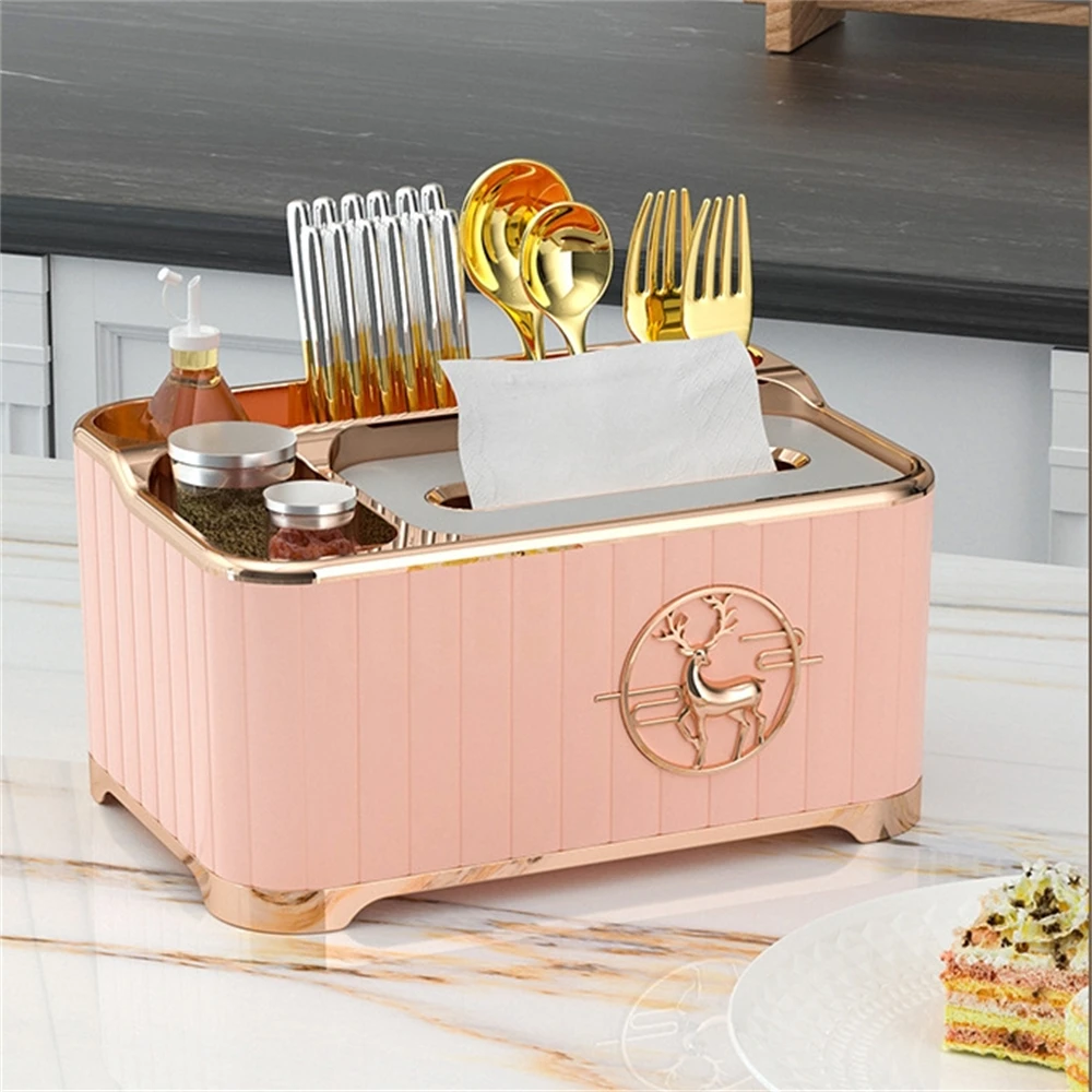 Home Desktop Tissue Box Multifunction Napkin Storage Boxes Living Room Remote Control Organizer Luxury Coffee Table Paper Holder 4
