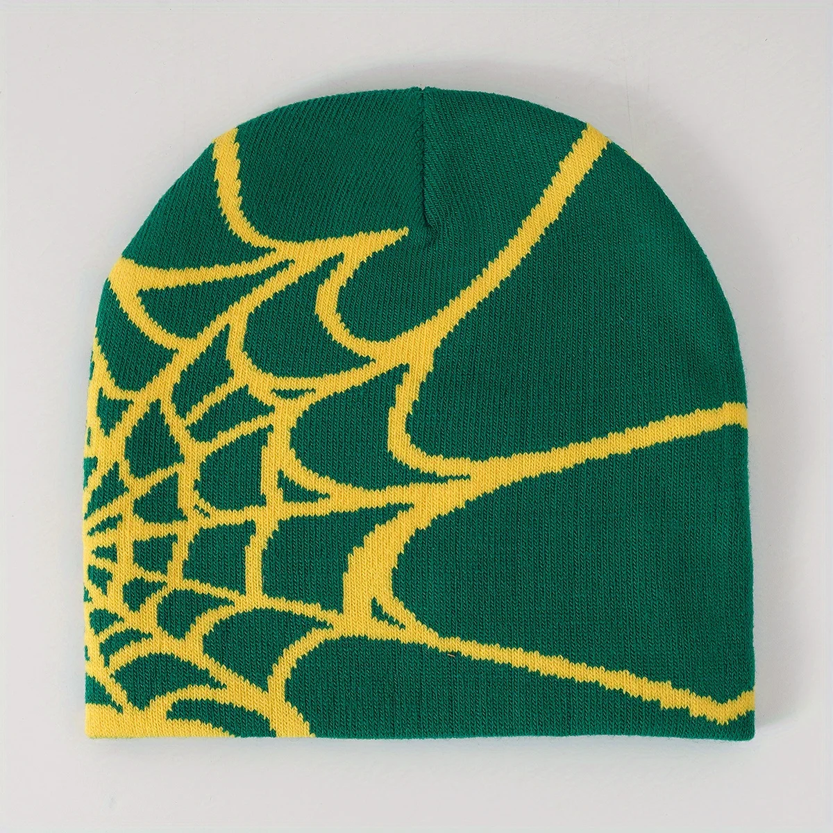 Goth Spider Web Jacquard Beanie: Y2K Knitted Cap - true deals club