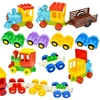Big Size Bricks Track Train Switch Straight Curved Rail Tracks City Traffic Large Building Bricks Bridge Toys Compatible Duploes 3