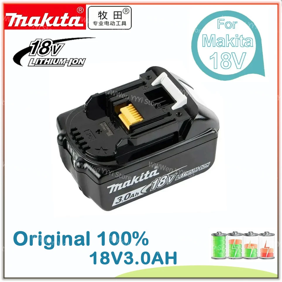 

Makita 3.0Ah 18V Original Rechargeable Li-Ion Battery For BL1830 BL1815 BL1860 BL1840 194205-3 Replacement Power Tools Battery