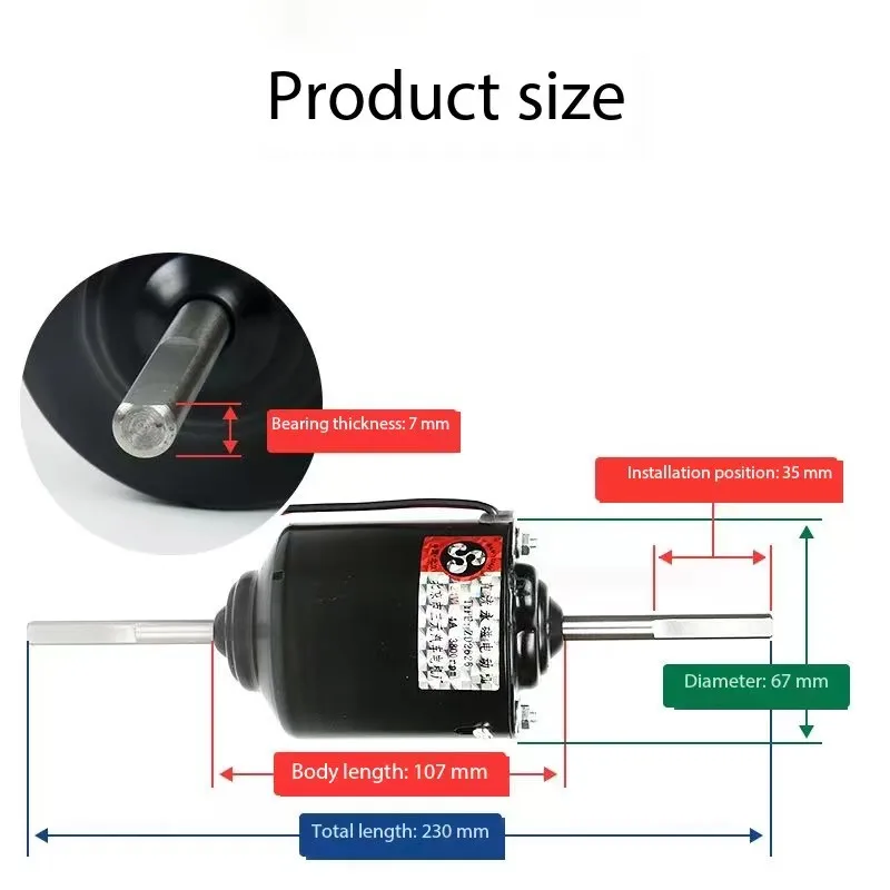 12V 24V Automobile Air Conditioning Blower Assembly Truck Heater Carbon Brush Blower Motor
