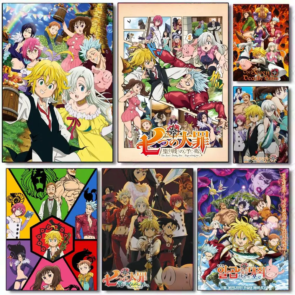 Stylish S-Seven D-Deadly Sins Decorative Poster for Home, Restaurant, and Office Wall Art