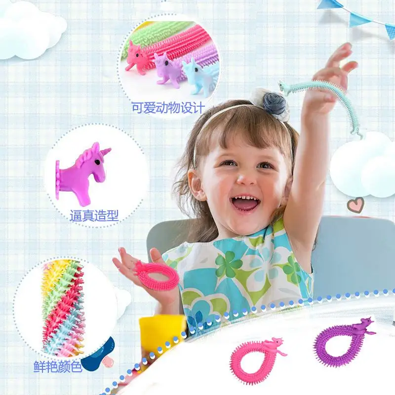 Description Picture 2 of item5pcs Colorful Elastic Unicorn Dinosaur Gift Favor Squeeze Party Gift Stress Relief Trick Toys Guest Treat Kids Goodie Bag Filler