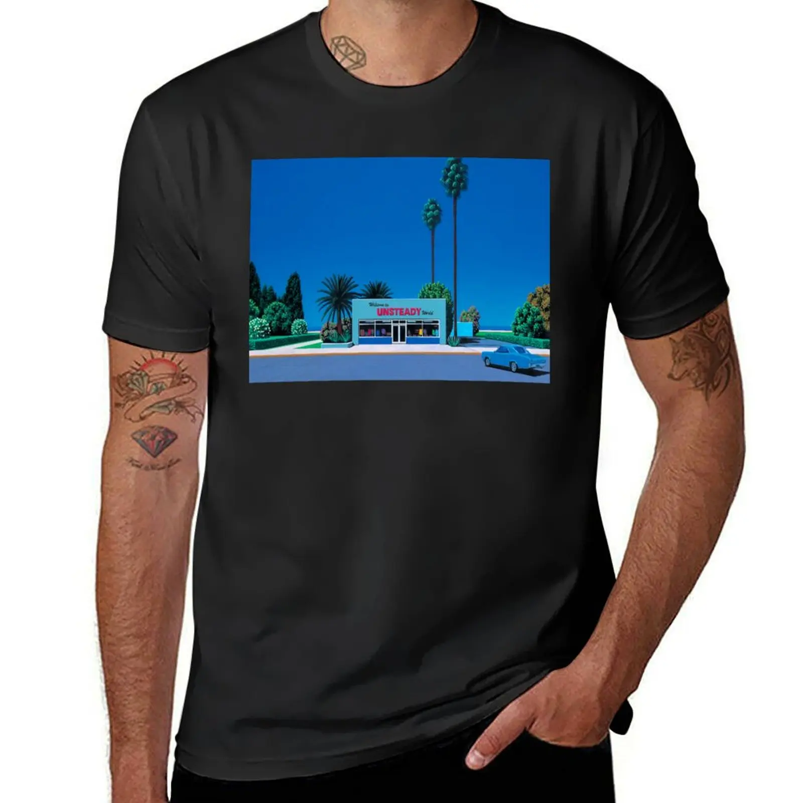 

hiroshi nagai T-Shirt animal prinfor boys kawaii clothes black t-shirts for men