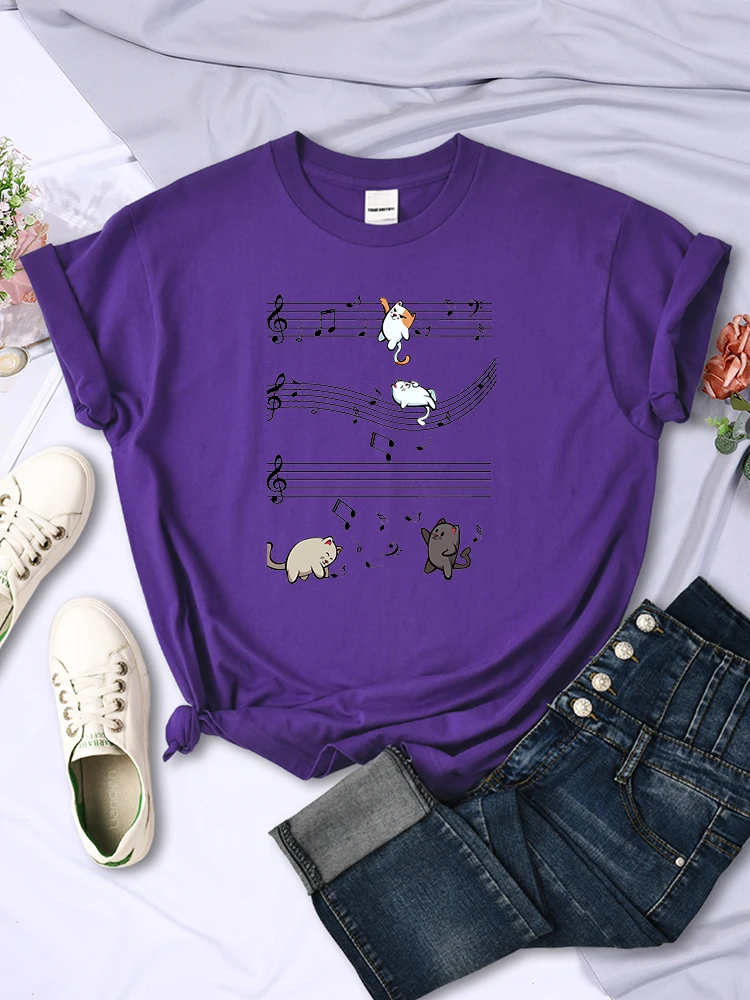 Kopie Von Musical Cats Musical Notes Printing Women Tee Clothing Comfortable T Shirt Soft Cute Tshirts Breathable Woman388_voghion.com