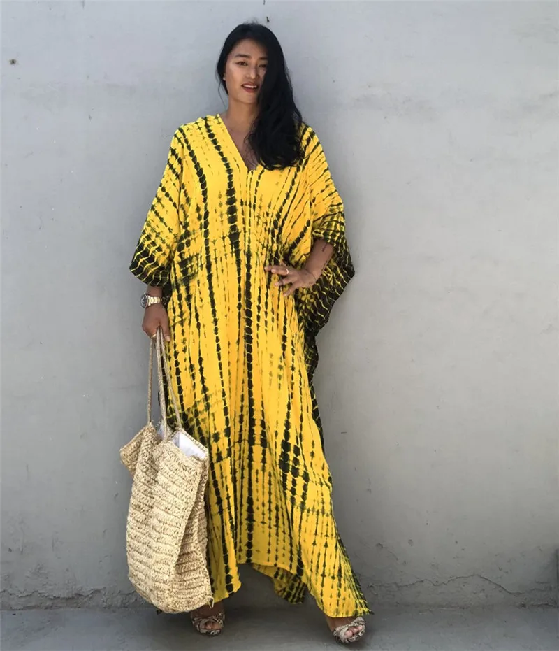 Fashion Casual Striped Print Long Dresses Women Bohemian V-neck Bat Sleeve Loose Slit Beach Dress Summer New Beachwear Vestidos 126 Fashion Casual Striped Print Long Dresses Women Bohemian V-neck Bat Sleeve Loose Slit Beach Dress Summer New Beachwear Vestidos