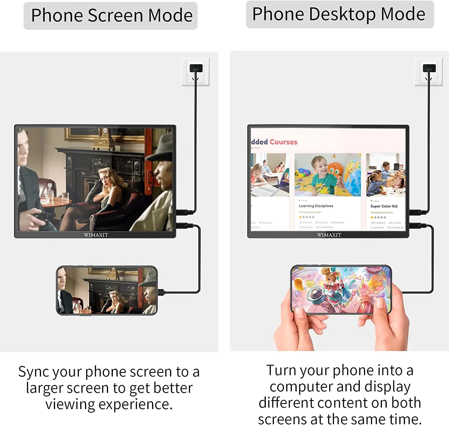 WIMAXIT M1050C 10.5 ġ ޴ , 1920x1280P IPSFHD 100% SRGB ũ ÷, USB-C HDMI VESA,  ɾ ̹ 