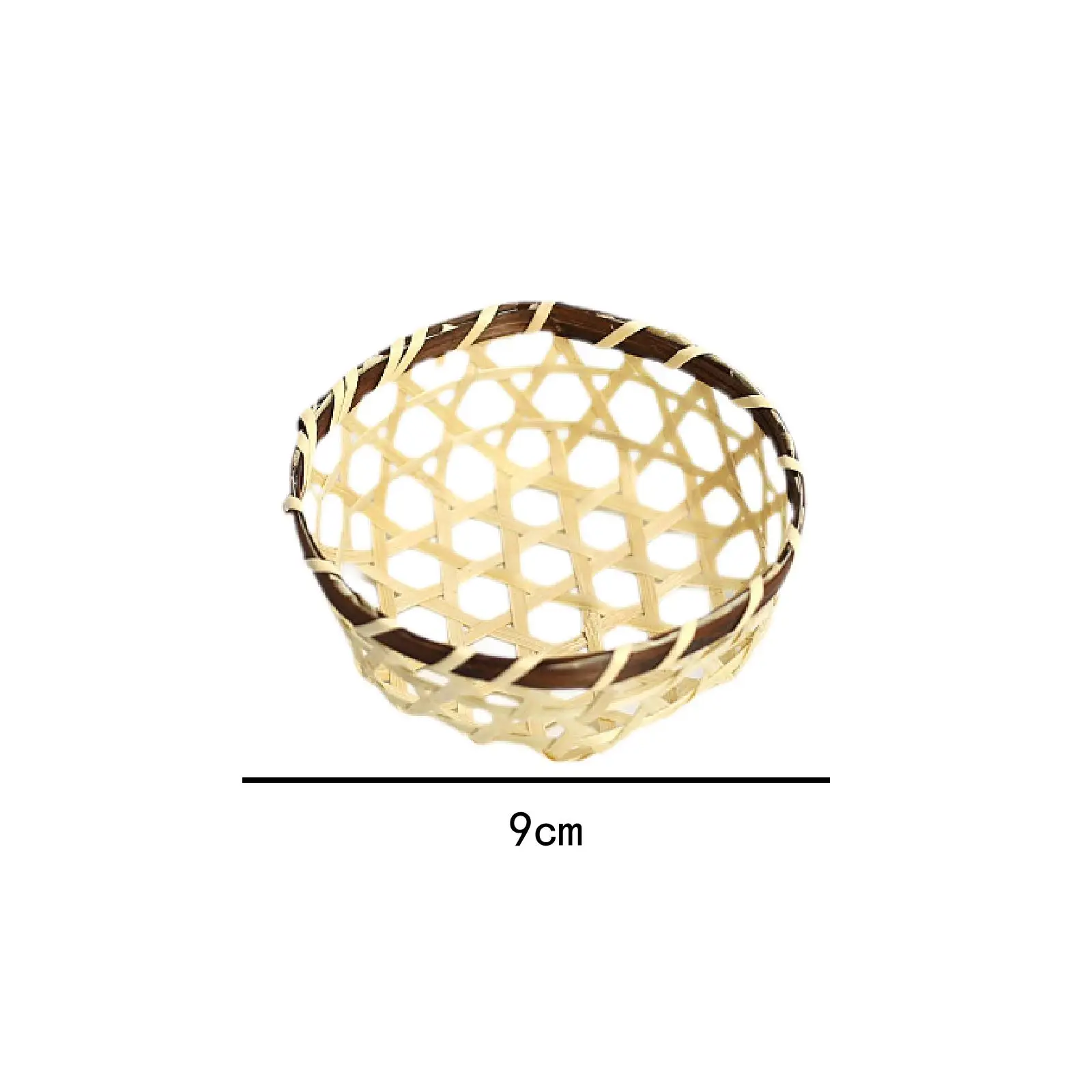2x Bamboo Serving Basket Tray Handmade Multipurpose Decorative Rustic Farmhosue Woven Baskets Mini Serving Baskets Wicker Basket 6
