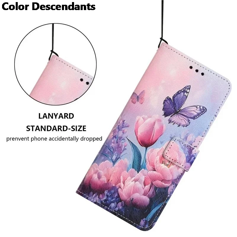 Deluxe Wallet Protection Painted Leather Phone Case with Card Holder and Flip Cover