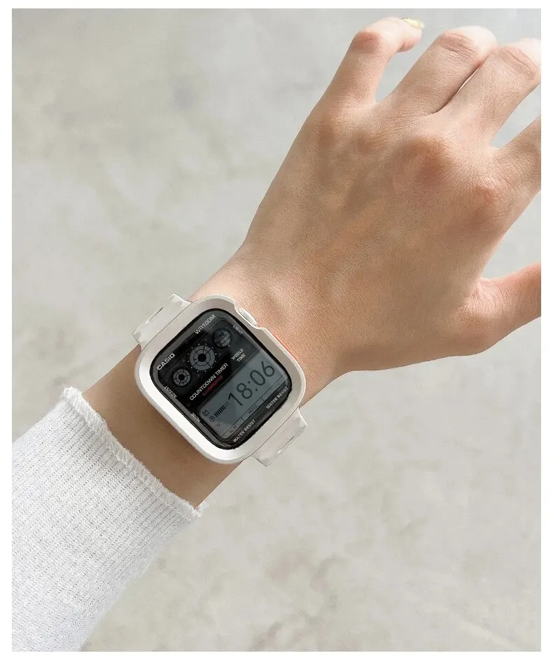Candy Silikonhülle + Armband für Apple Watch Serie 9 45 mm Band 8 7 42 mm 41 mm SE 6 5 4 3 2 1 44 mm 40 mm 38 mm iwatch Ultra 2 49 mm – Detail 3