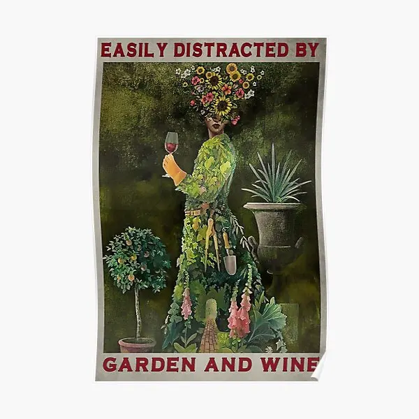 

Vintage Easily Distracted By Garden And Poster Vintage Picture Modern Art Decor Funny Decoration Wall Home Room Mural No Frame