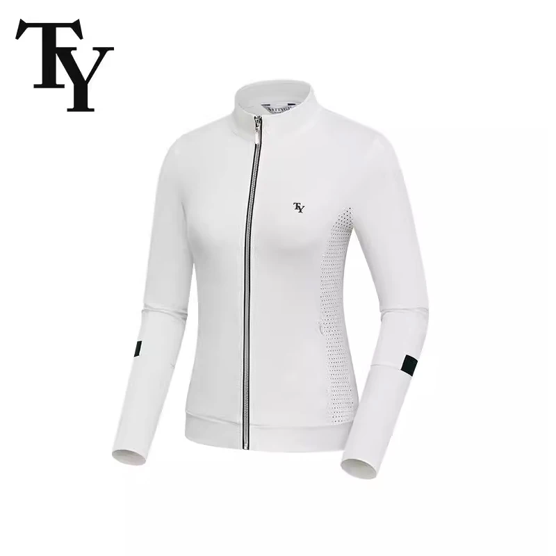 T420 Golf Women's Long-sleeved Jacket Autumn New Golf Clothing Zipper Stand-up Collar Thin Sports Top Female Apparel