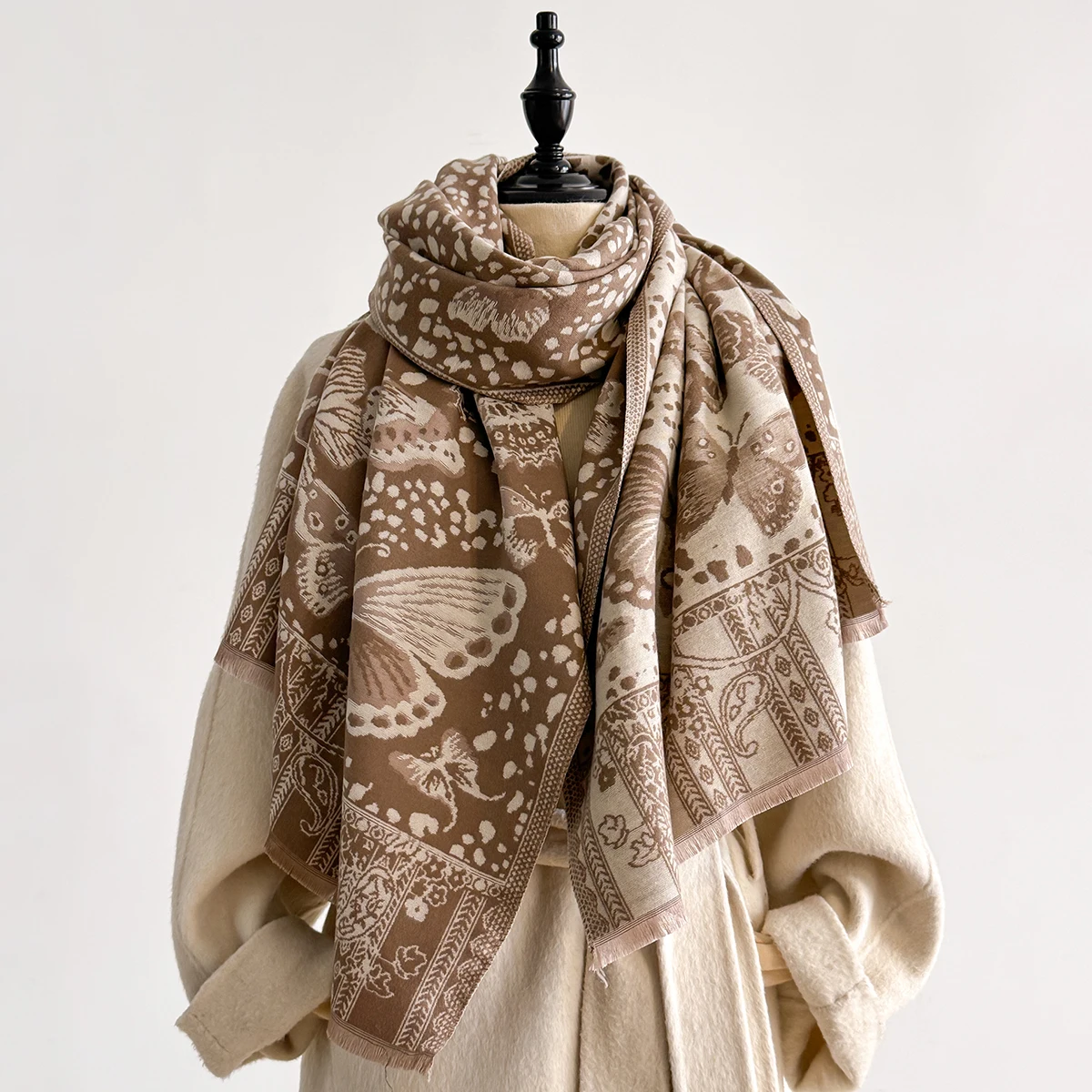 Luxury Winter Imitation Cashmere Scarf Women 2025 Design Warm Pashmina Blanket Poncho Scarves Female Shawl Thick Foulard Bufanda