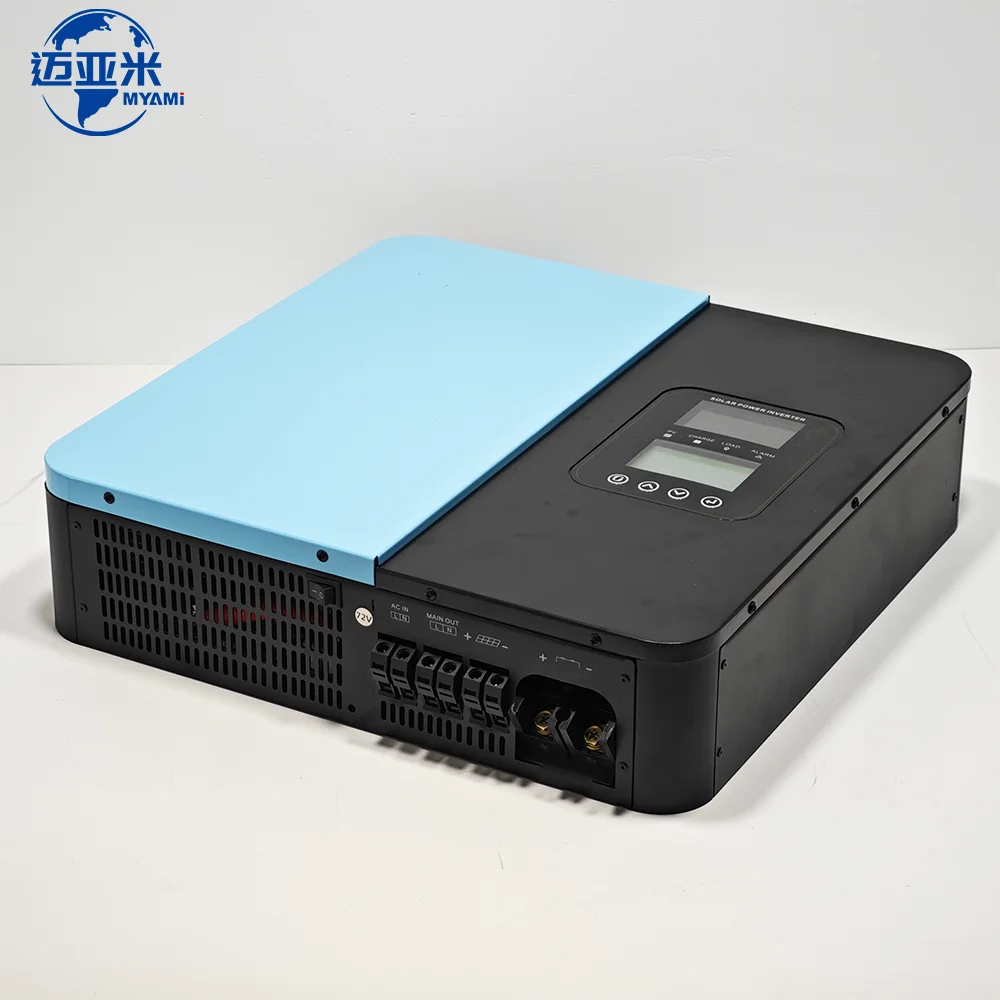 마이아미 3KW 5KW 6KW 하이브리드 태양광 인버터 MPPT 순수 정현파 듀얼 LCD 화면 디스플레이 단상 12V 24V 48V 60V 72V 96V