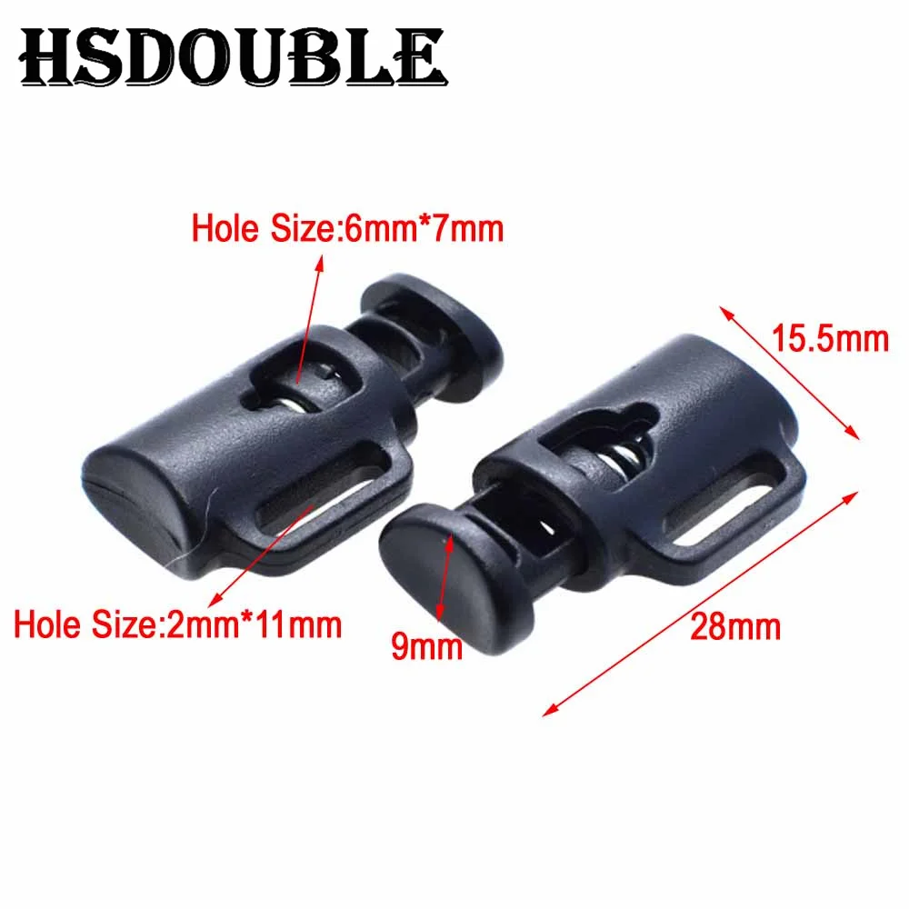 Cord lock stopper 10 Pcs/Pack Toggle Clip Plastic Black For Bags/Garments
