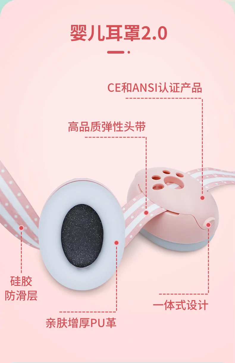 Description Picture 3 of itemAdjustable Baby Earmuff Mini-Headset Noise-Proof Kids Ear Protection for Outdoor Sleep Airplane Anti-Noise Earmuffs