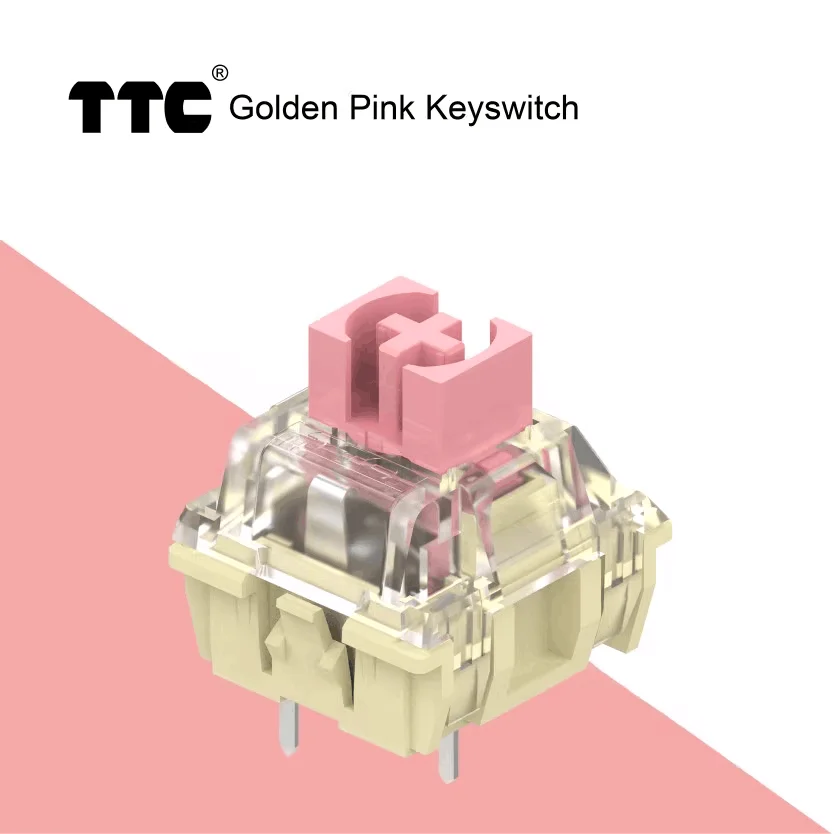 

TTC Gold Pink V2 Keyboards Switch 37gf 3Pins Silver Smooth Factory Lubricated Linear Switches Mechanical Keyboard SMD RGB Custom