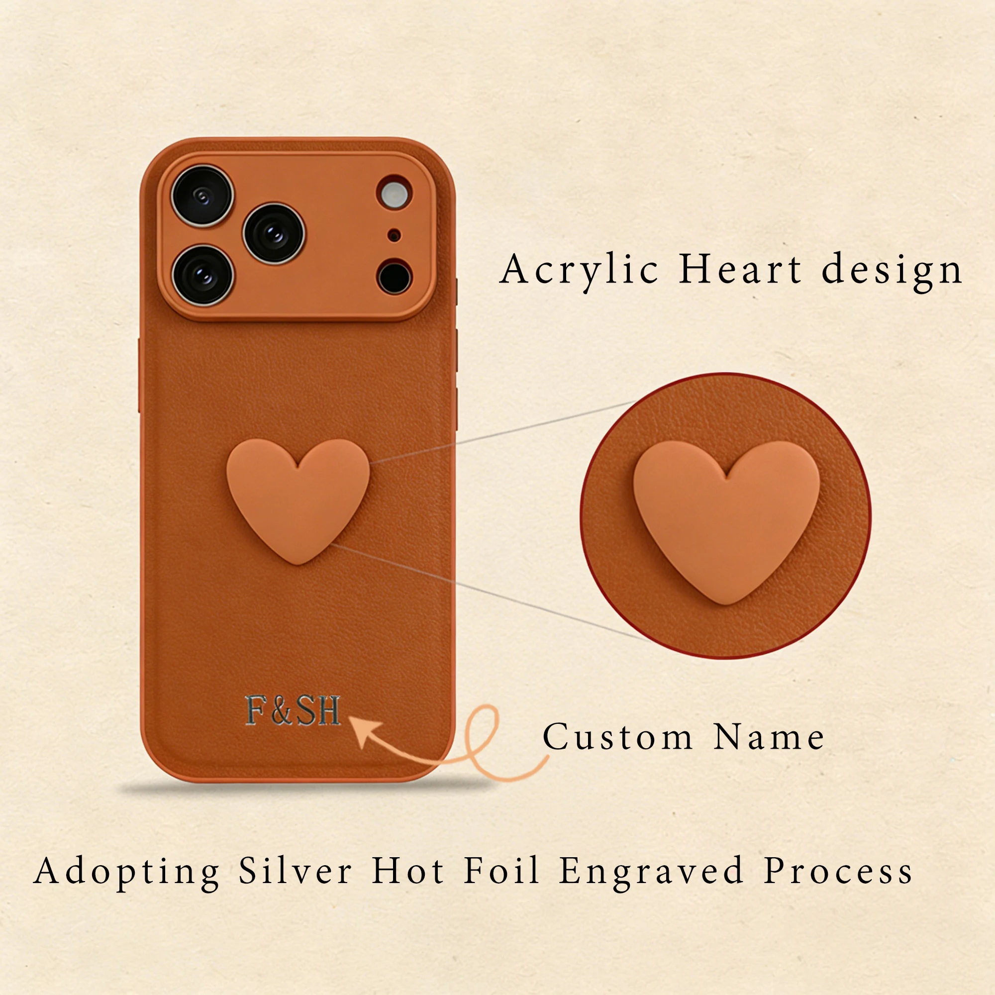 Custom Name Hot Silvery Foil Engraved Phone Case for iPhone thumbnail 4