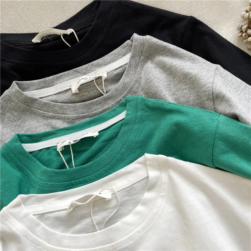 Spring Autumn Korean Baby Boys Shirts Letter Loose Versatile Basic Toddler Boys Tops Crew Neck Casual Sports Children Boy Shirts 5