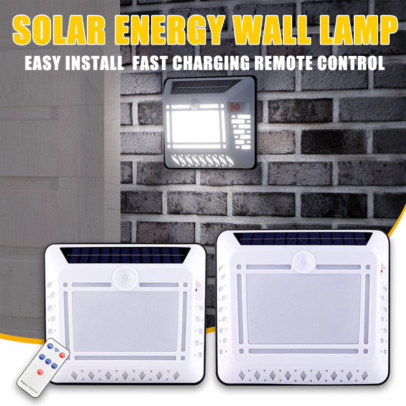 1200mAh LED Solar Wall Lamp Courtyard Sensing Lamp Outdoor Waterproof Intelligent Light Control Human Body Sensing Street Lamp