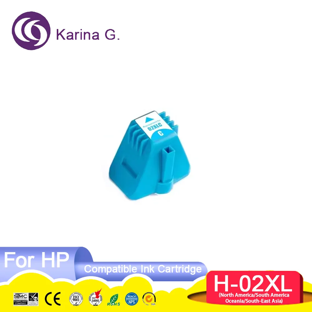 For 02 XL 02XL Premium Compatible Color Inkjet Ink Cartridge for 02 For Photosm