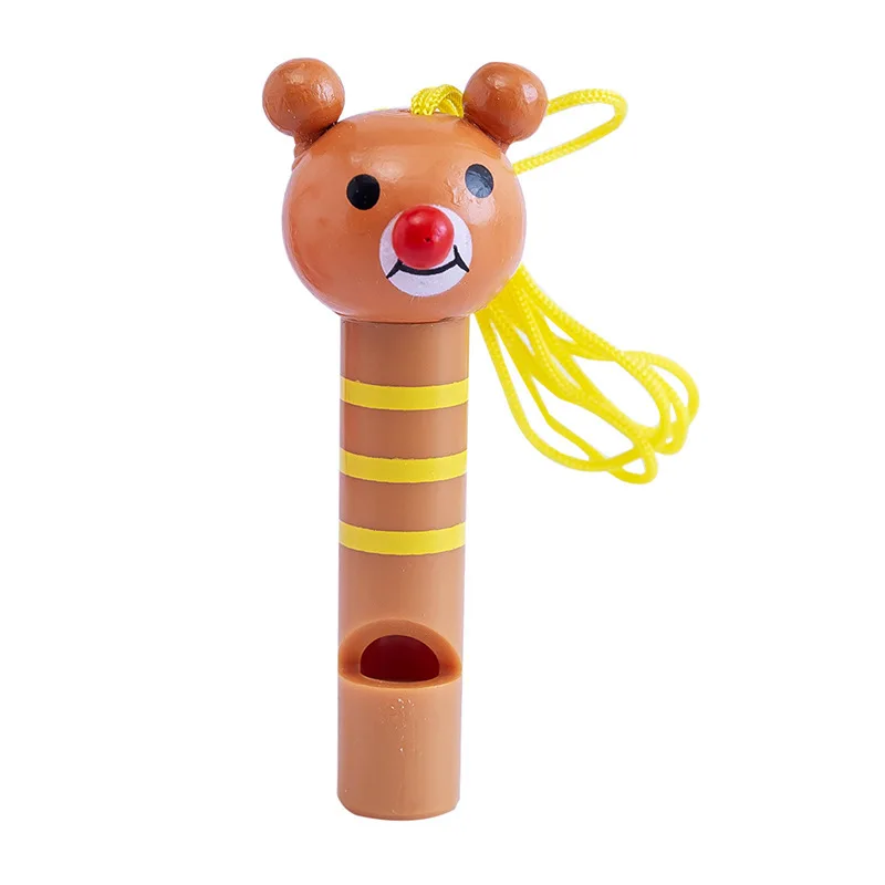 10Pcs 귀여운 여러 가지 빛깔의 나무 휘파람 어린이 생일 파티 호의 장식 베이비 샤워 Noice Maker 장난감 Goody Bags Pinata Gifts