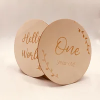 Newborn Photography Props Baby Birth Accessories for New Born Photo Handmade Wooden Baby Milestone Cards1-12 Month Baby Stuff 2