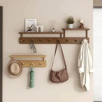 Wall Mounted Coat Racks Entrance Hall Clothes Storage Rack Stand Interior Hallway Clothing Organizer Hanger with Storage Shelf 1