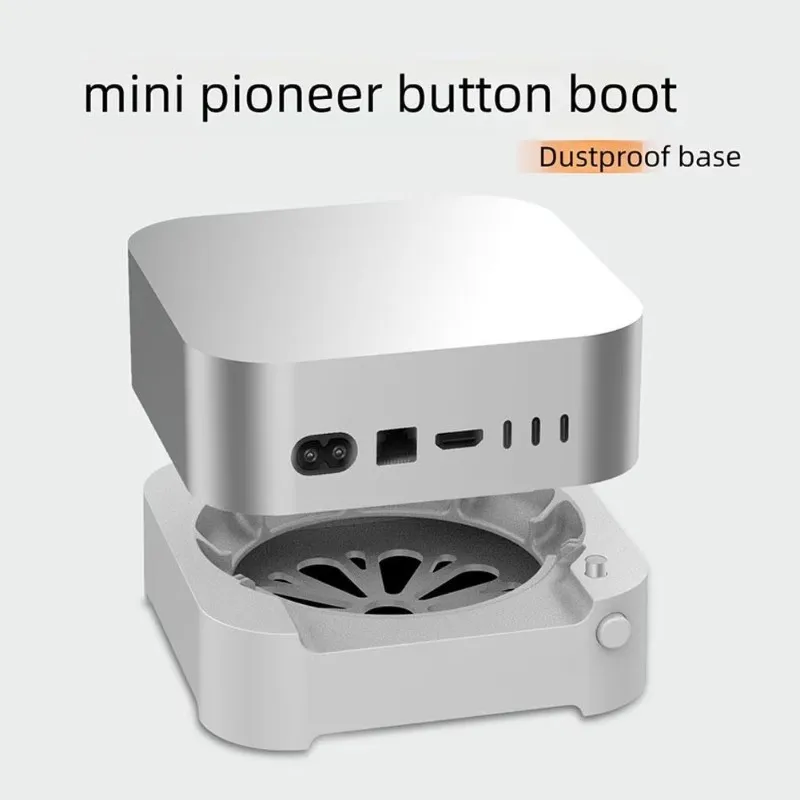 A42Z-For Mac Mini M4(2024) 스탠드 베이스 - 먼지 방지, 고효율 냉각, 실버 그레이 및 옐로우 색상의 컴퓨터 액세서리